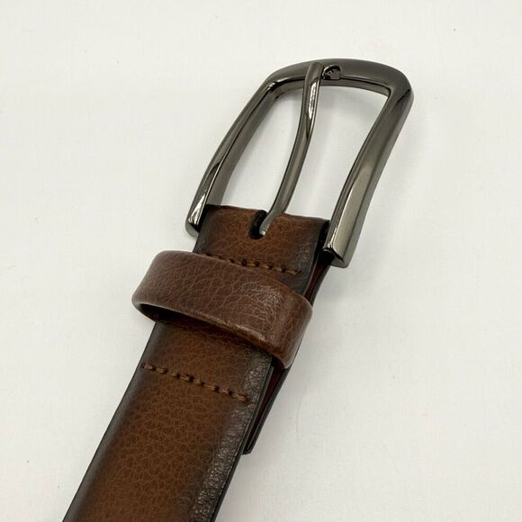 Original Penguin Cognac Leather Belt NEW - Men’s US L - Picture 4 of 8